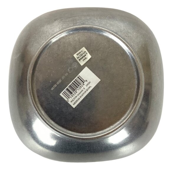 Wilton Armetale Plough Tavern Medium Boston Bowl 9 inch Satin Pewter Square Dish - Picture 7 of 8